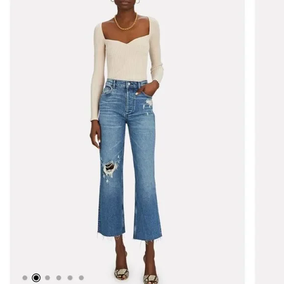 BOYISH JEANS Mikey Distressed Straight-Leg Jeans Short Circuit - Picture 1 of 8